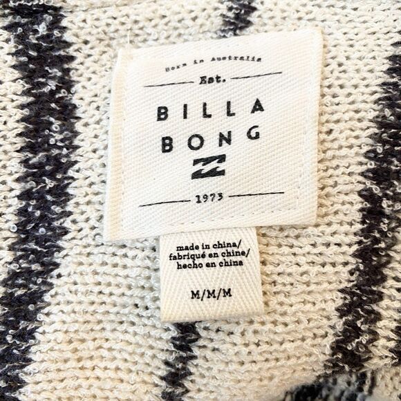 Billabong Women's Mas Amor Hooded Stripe Sweater Size M Cotton - Picture 5 of 11
